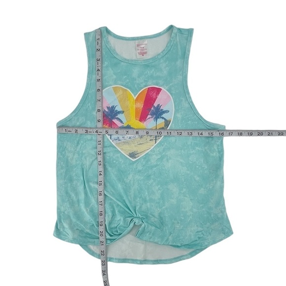 NWT No Boundaries Blue Heart Beach Knotted Front Tank Top Size Small Women’s - Picture 4 of 4